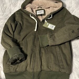 Goodfellow & Co Olive Hoodie with Sherpa Lining